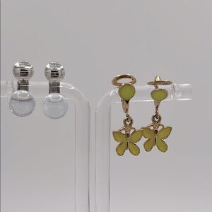 Vintage Mini Butterfly Drop Earrings and Stud Set